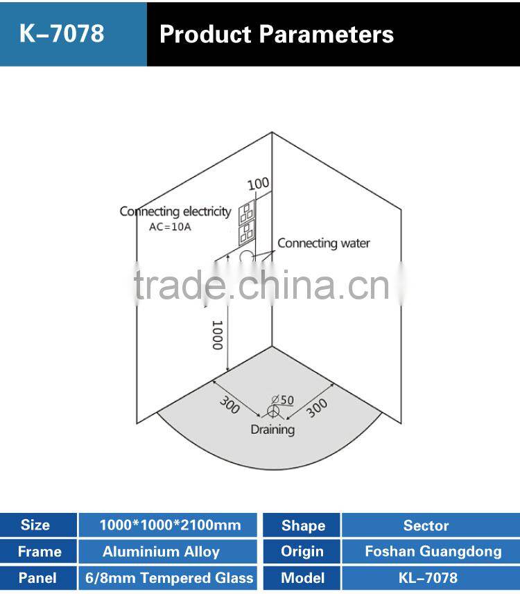 Bathroom Cleaning Acrylic Steam Cabin Portable Steam Generator With Steam And Massage K-7078