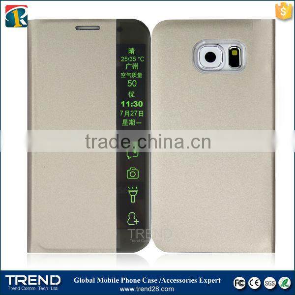 china supplier smart flip leather case cover for Samsung S6 edge