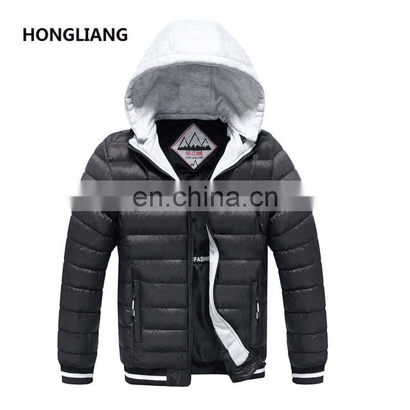 Wholesale custom large size fashion trend men's long-sleeved down warm hooded smart heating adjustable temperature jacket