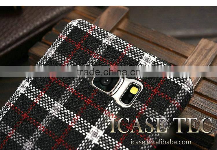 2016 New British Plaid Style Back Cover for Samsung Galaxy S6 Edge Plus, the Soft Cloth for Samsung Galaxy S6 Edge Plus Case