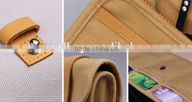 Multifuction High-capacity Genuine Leather and canvas Travel Data Cable Line Cellphone Camera Storage Bags Organizer Bag