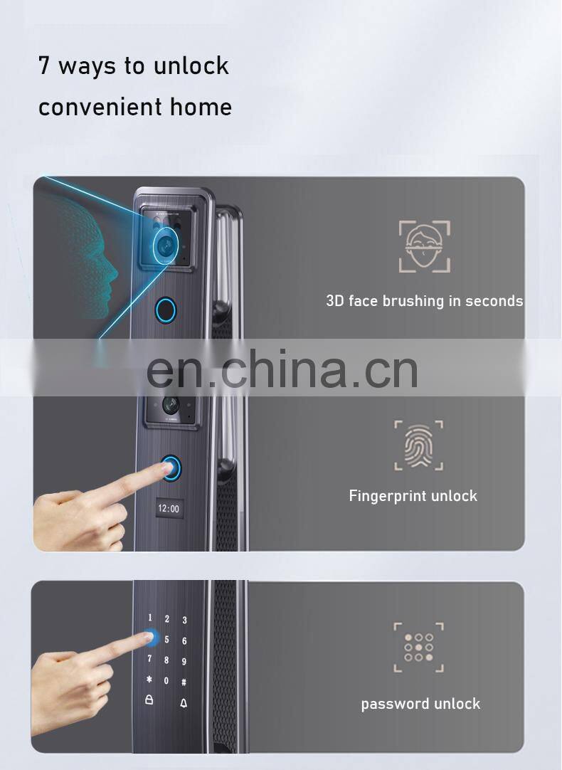 visible cat eye lock outdoor password electronic audio fingerprint gate smart digital door lock with camera for front door