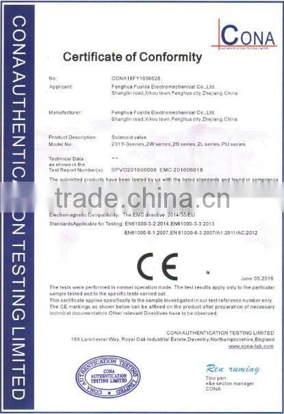 Oil 240 volt solenoid valve