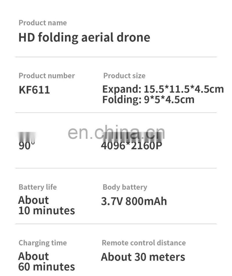 Hot KF611 Foldable Mini Drone with 4K HD Wide Angle Camera WIFI FPV Drone Set Height 360-Degree Roll Helicopter