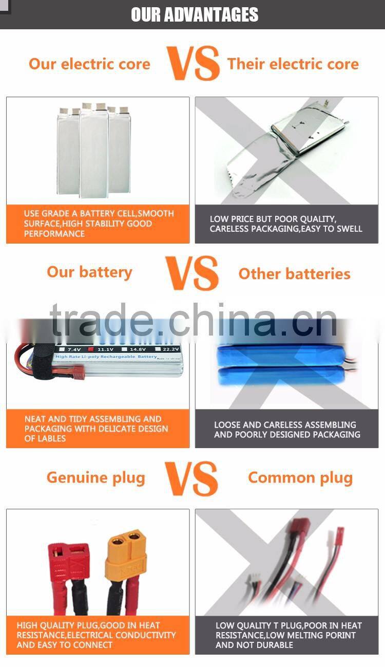 XXL 5000mah 11.1V lipo battery with Universal Plug System