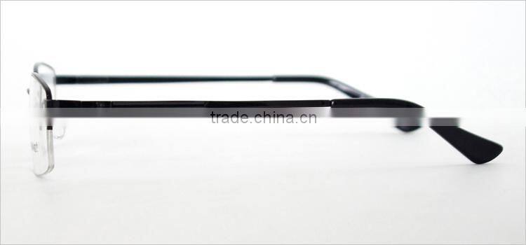 Fashion metal material half-rim 2014 latest design optical spectacle eyewear frames for men with spring hinge