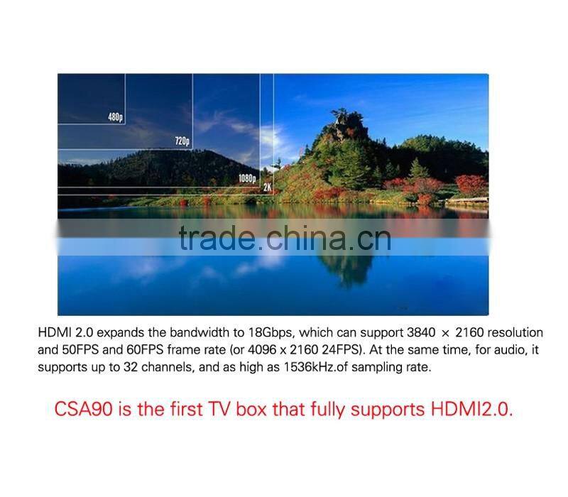 CSA90 CSA91 2GB RAM 16GB EMMC Flash octa core rk3368 cpu android l 5.1 lollipop smart tv box Best OTT TV Box