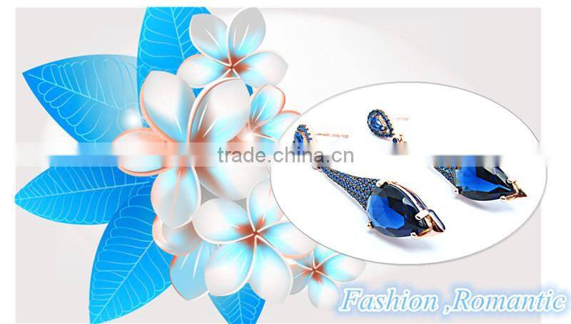 Alibaba gold member SLS jewelry wholesale fashion gold plated earrings prong setting bridal sterling silver long drop earrings