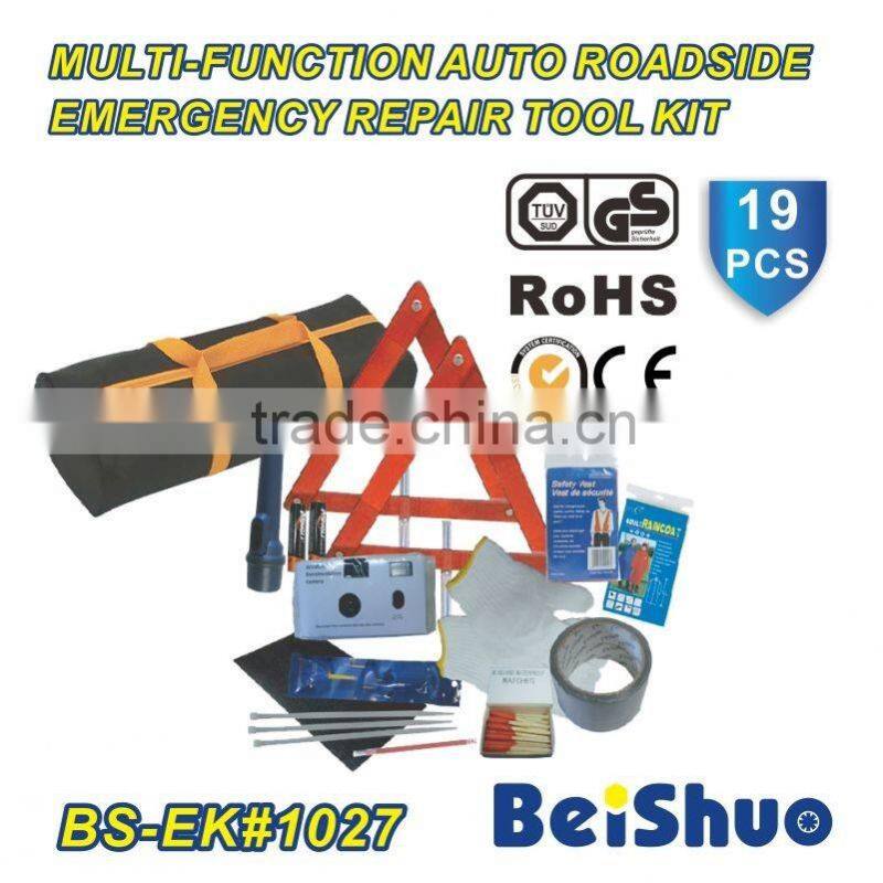 19pcs Car Emergency Repairing Tools Safety Kit
