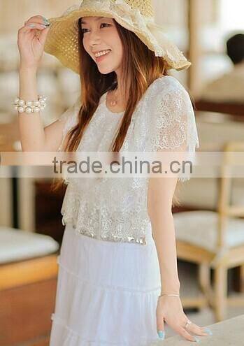 2016 new floral print eyelash fringe sexy figure showed lace fabric long sleeves dress