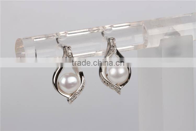 Latest fancy pearl earring 925 silver stud earring 2016
