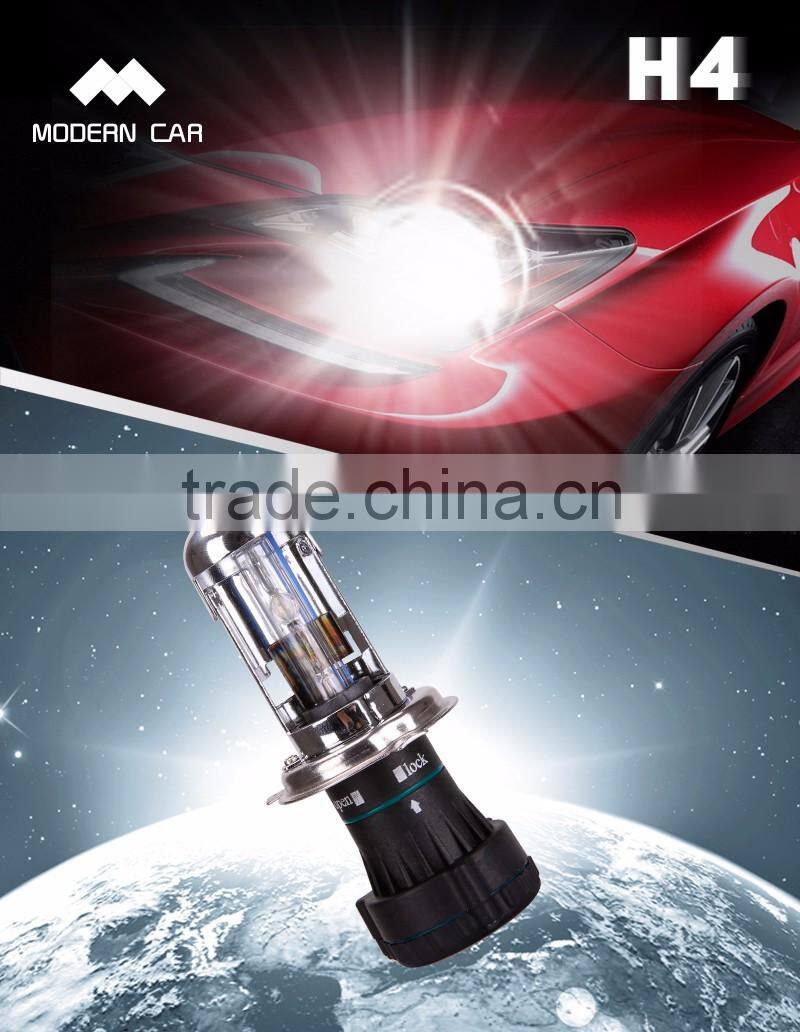 Moderncar China manufacturer 6000k 8000k HID H4 Hi/Lo bulb 35W 12V HID Xenon Bulb