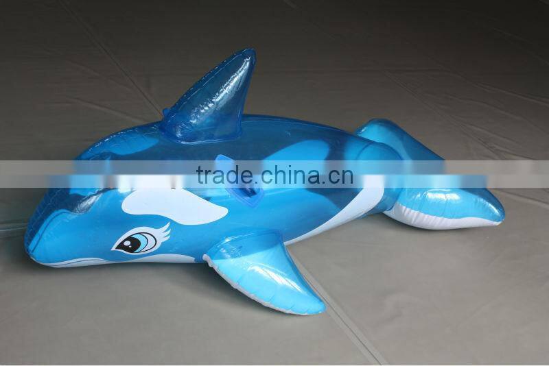 hot selling PVC inflatable dophin animal water rider on toys for kids