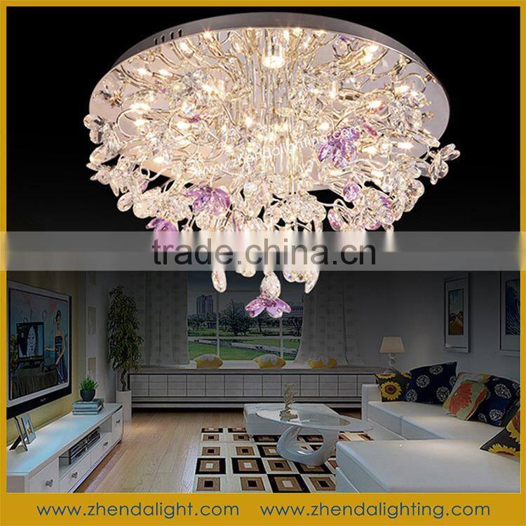 CE/ROHS/FCC Certificated modern gold crystal chandelier light
