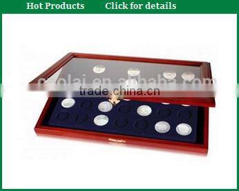 2015 wholesale custom design luxury wooden coin collect case