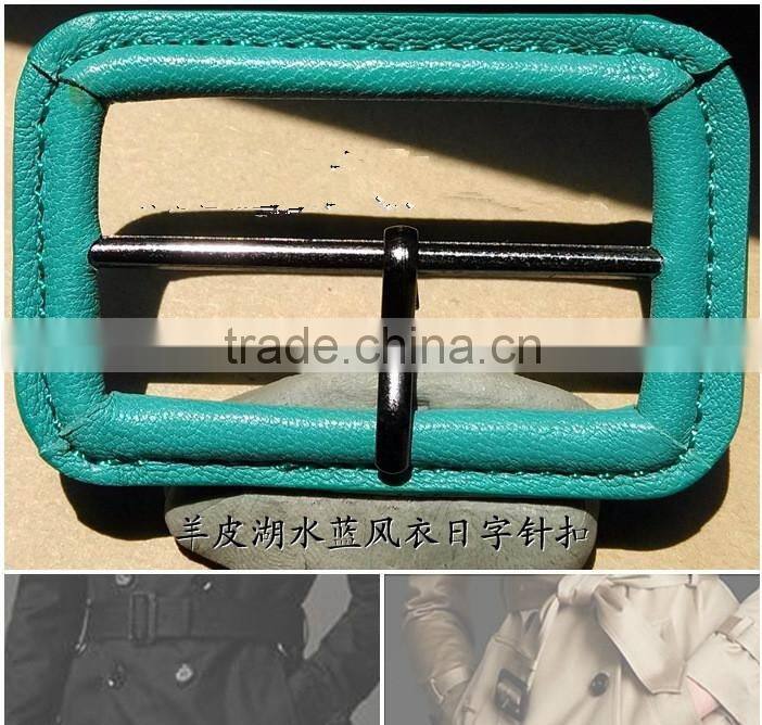 Real Leather Covered Coats Waistband Belt Buckles