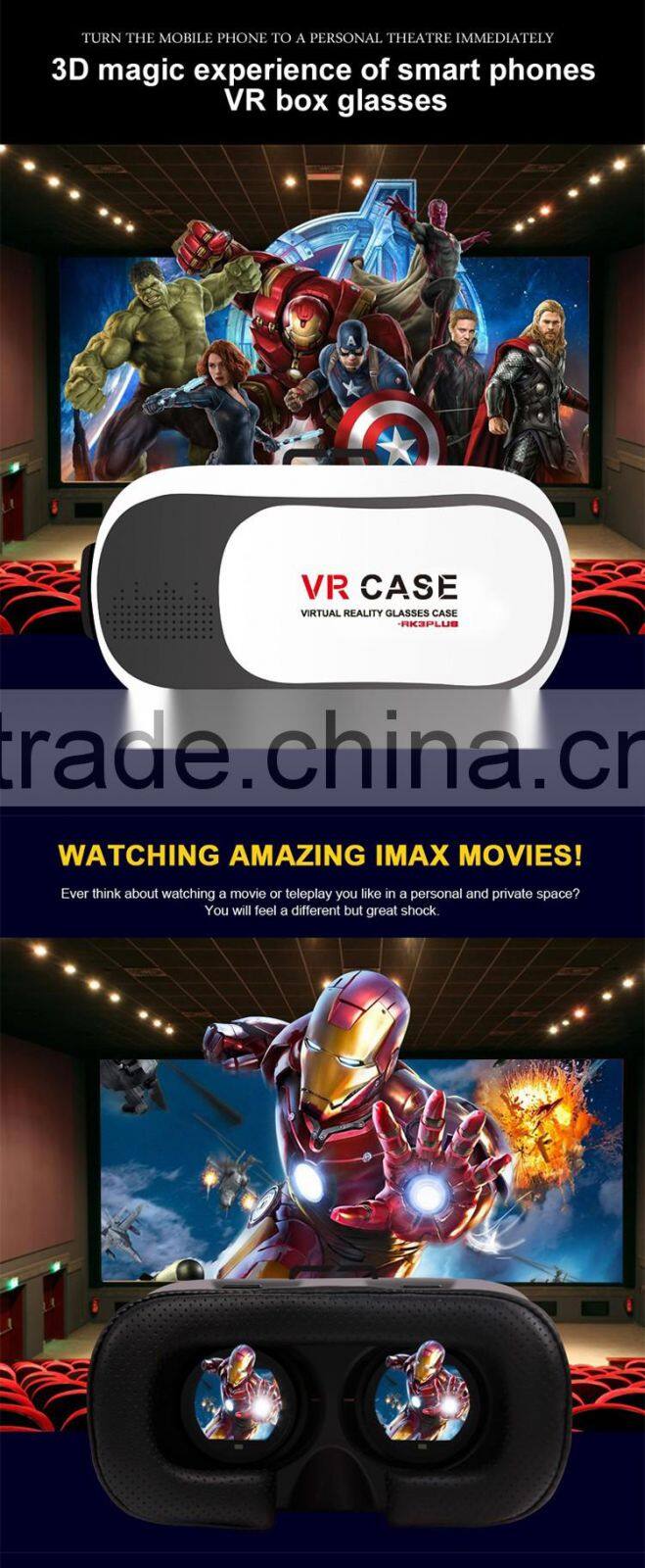 Gaoxin factory new design VR-007A virtual reality box without remote control