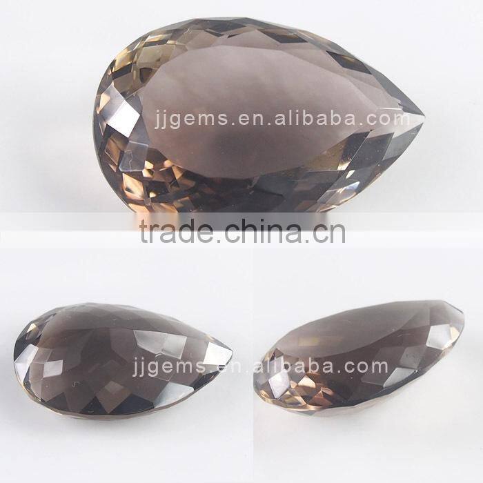 20*30mm Pear shape loose faceted smoky quartz