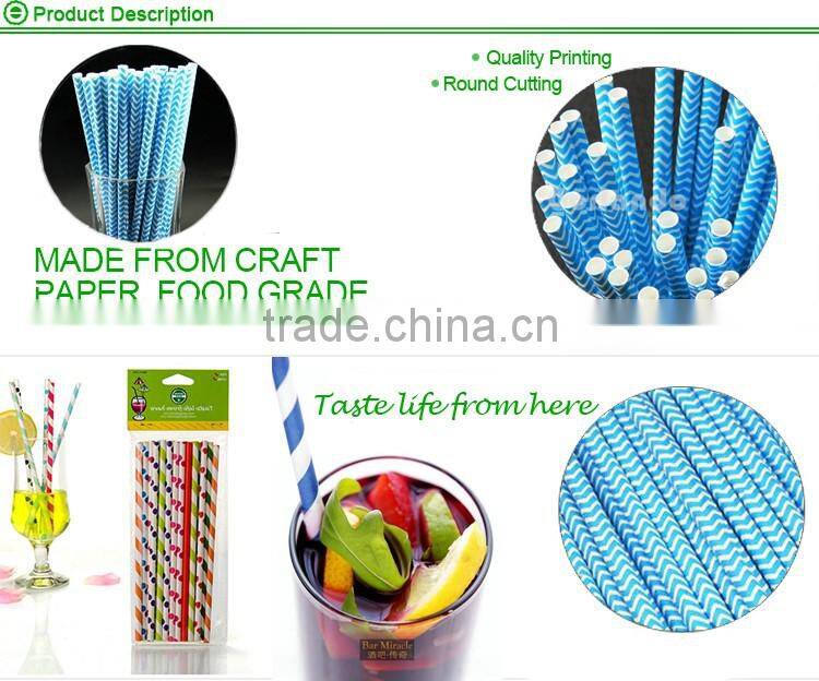 mixed color chevron bending paper drinking straw