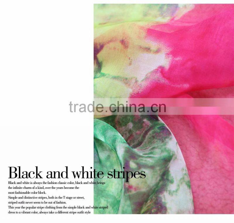 Chiffon Flower,colorful flower for dress flower design printed chiffon fabric