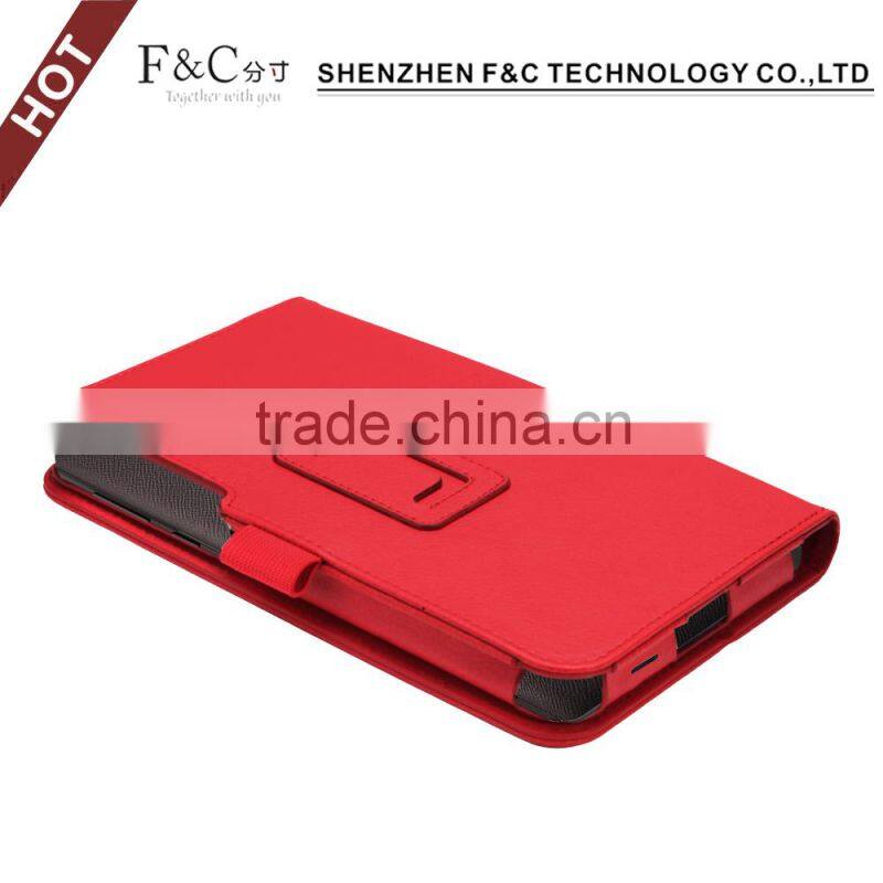 Shenzhen manufacturer stand folio book style leather case for ASUS ZenPad C 7.0 with hand strap