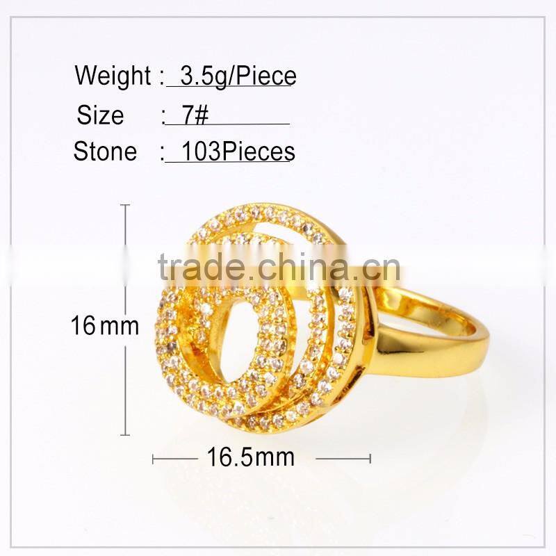 Fashionable dubai 18k gold plated jewelry , CZ pave diamond jewelry