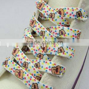 Nylon jacquard shoelace with PVC aglet