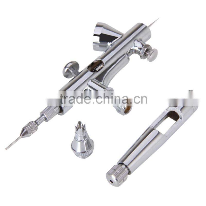 Professional Dual Action Gravity Suction Feed Airbrush Kit with Two Airbrushes Hose for Body Paint AS-34