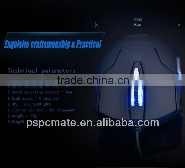 2014 Best 6D 2000 DPI Optical Gaming Mouse with LED Light