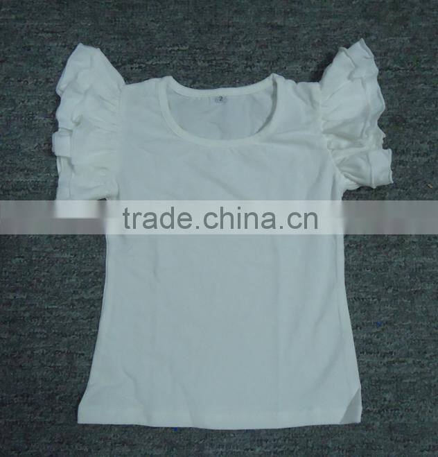 2015 hot sale kids double ruffled tank tops high quality girls ruffle shirts wholesale baby ruffle top