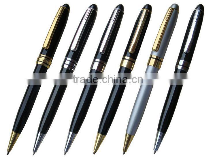 Twist Style Black Steel /Aluminum + Copper FittingMetal Ballpoint Pen With Gift Box