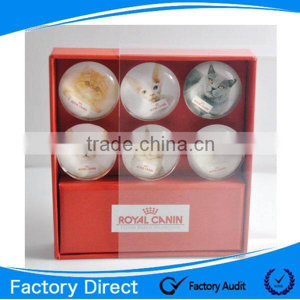 Hot Sale Customized Tourist Souvenir Dome Crystal Glass Magnet/Button Glass Fridge Magnets