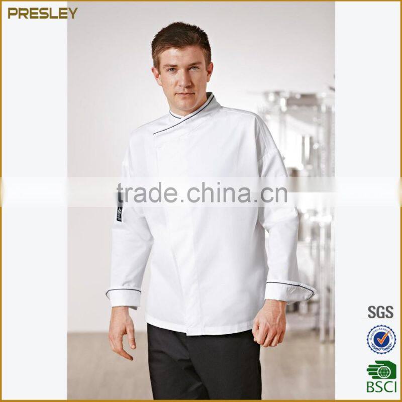 New style polyester cotton kitchen clothing white fit chef clothing uniform