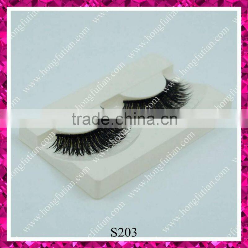 Fashion new false eyelash hand made synthetic double layer premiun lashes supplier