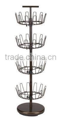 4 tier revolving metal powder coating round shoe rack
