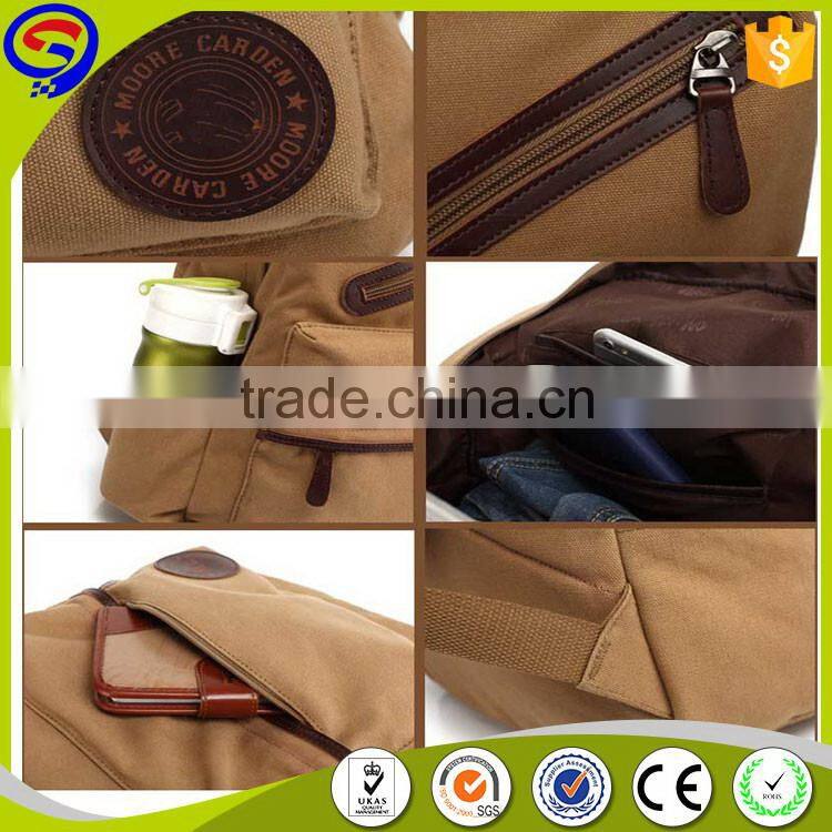 The Newest excellent quality khaki canvas backpack for college girls