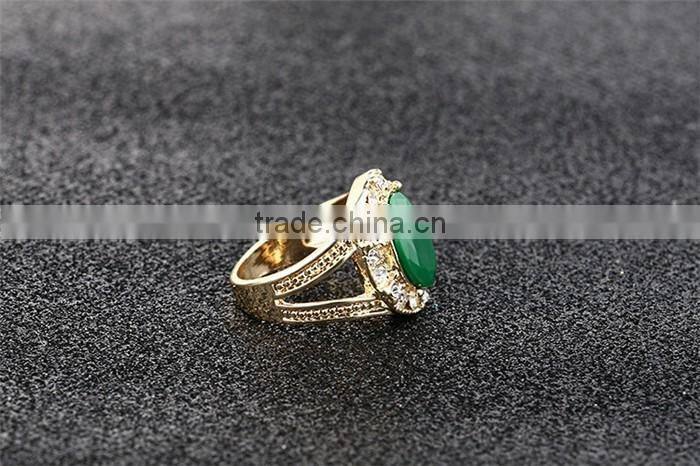 Zinc alloy gemstone rinestone latest design simple stone gold finger ring designs