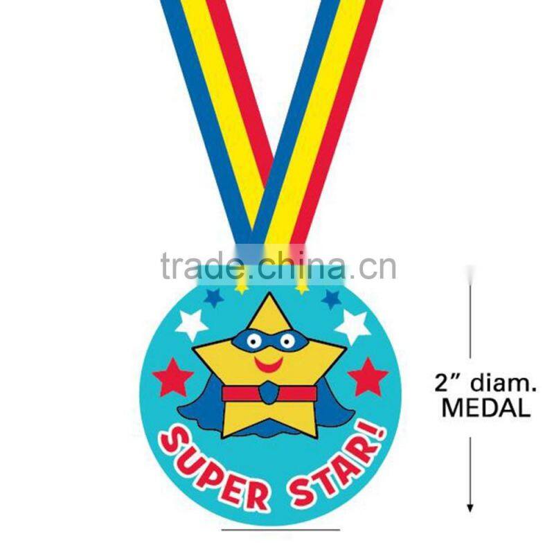 Wholesale Sport Souvenirs Cheap Custom New Design 3D PVC Rubber Super Star Award Medals with Ribbon for Promotional Gifts