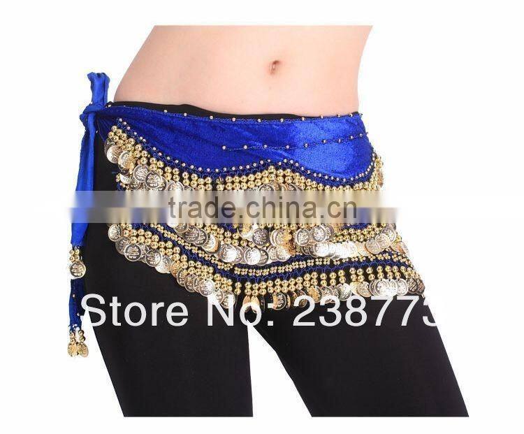 2016 New designs cheap belly dance sequin coin belts belly dancing costume hip scarf for women 13 colors available