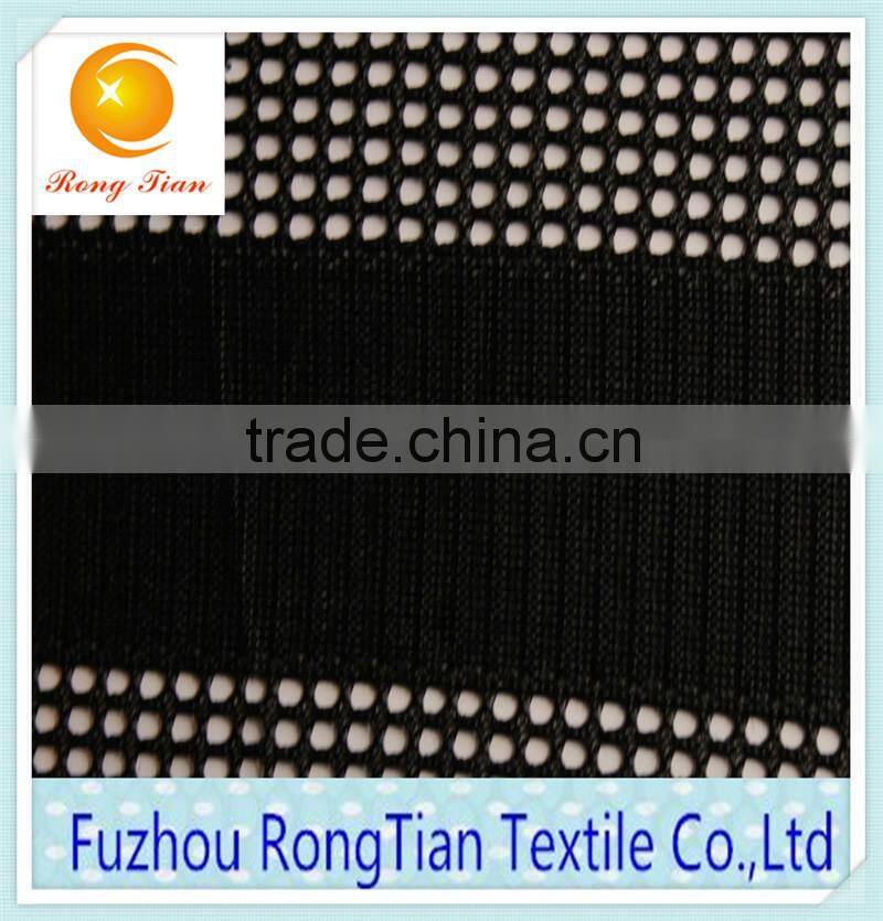 Wholesale 100 polyester black warp knitting square and stripe fabric for sportwear