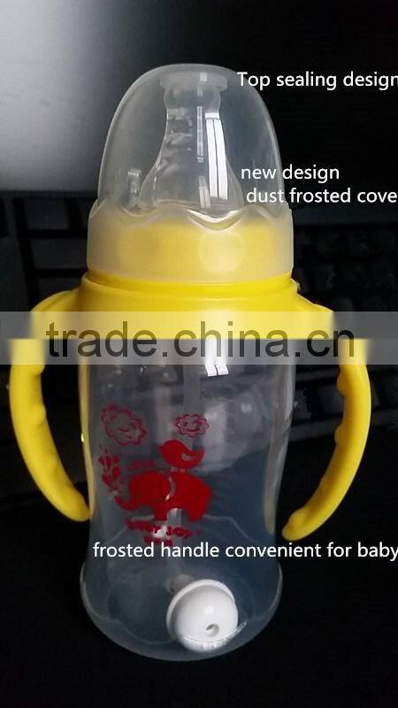 Economic and durable standard neck baby drinking bottle with straw