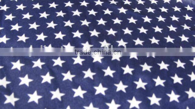 white five-pointed star on dark blue polyester satin Spandex print swimwear