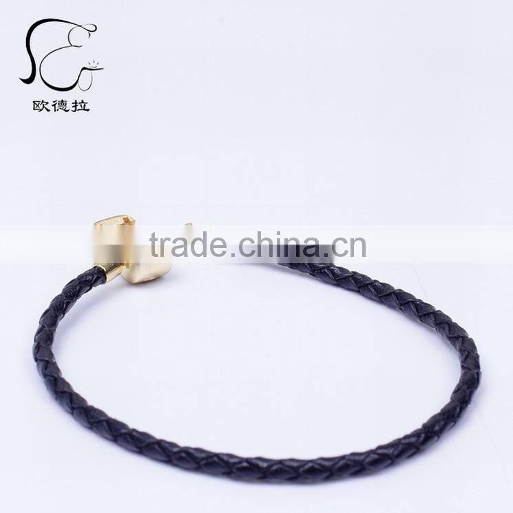 comfortable simple promotion black leather suede bracelet