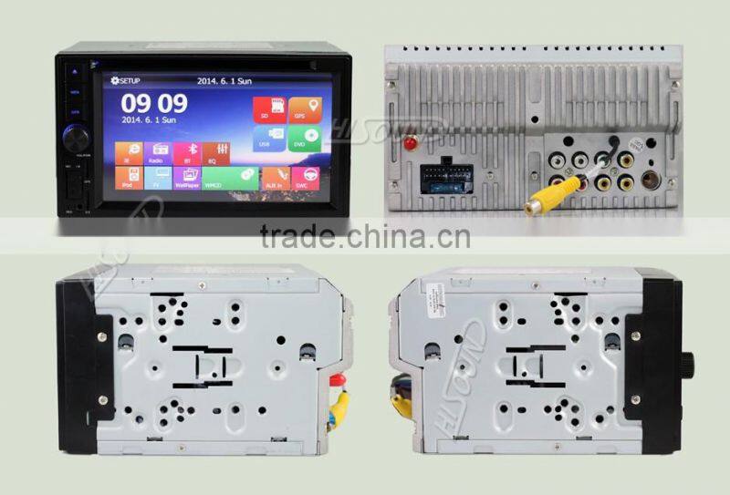 hot selling and 6.2'' 2 din with GPS/ BT car stereo dvd cassette player