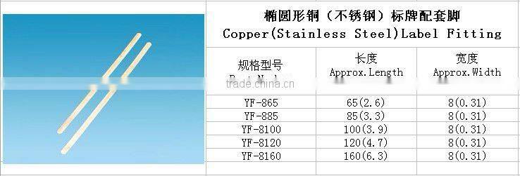 metal stainess teel marker plate