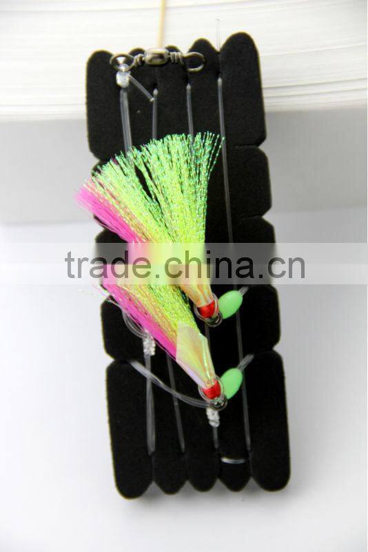 fishing rig flasher sabiki hook lumo wing glow bead 2hooks