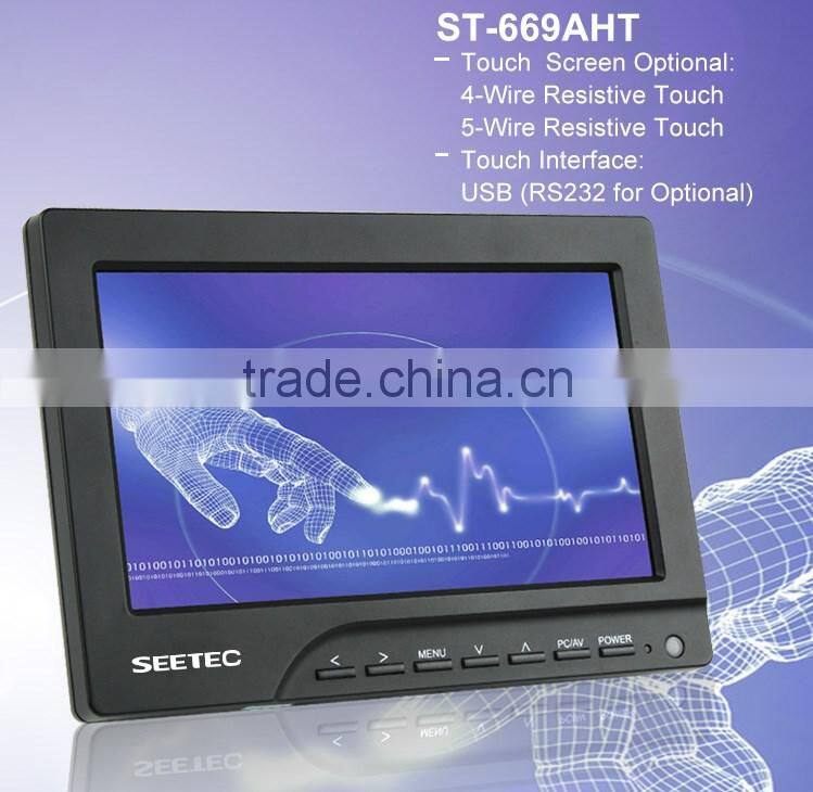 7 inch portable vga monitor with resistive touch panel slim and light hdmi input