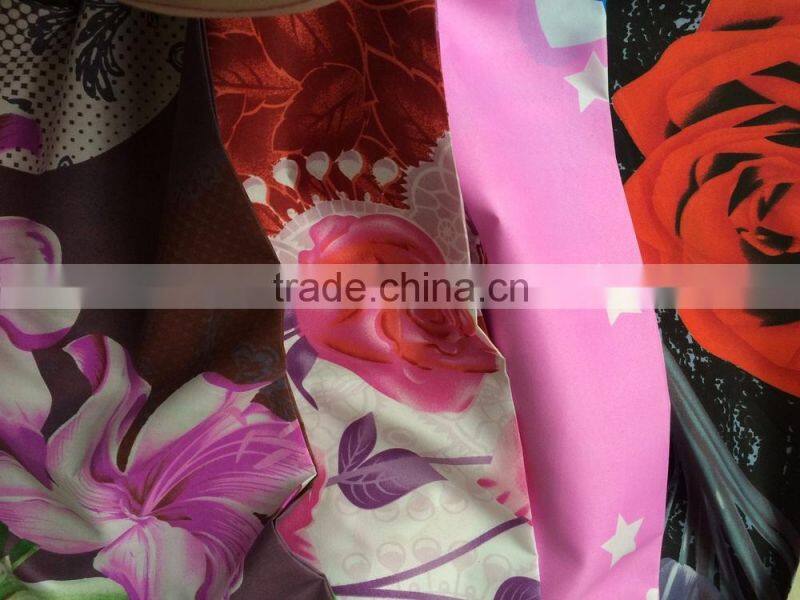 Big flower printed peached polyester fabric for bed sheet