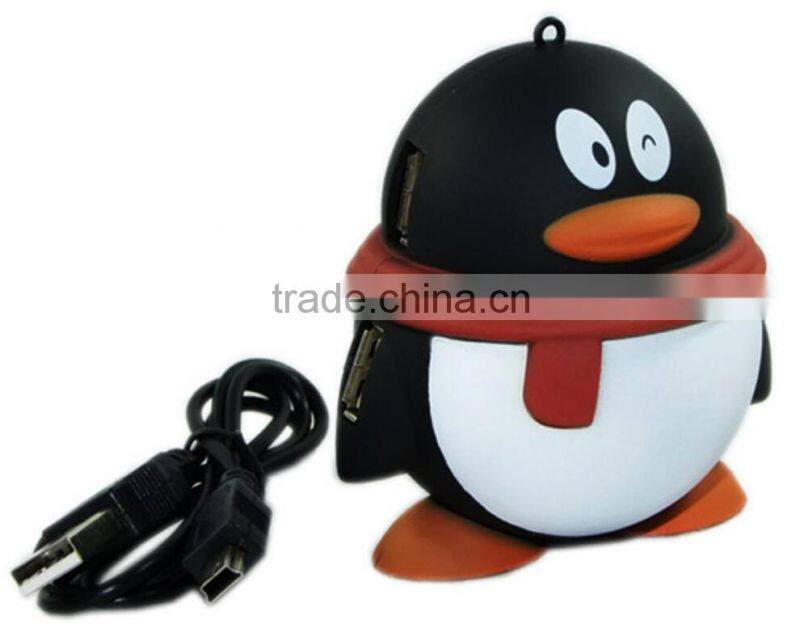 QQ Penguin Multi 4 Ports USB 2.0 Version HUB Up to 480Mbps