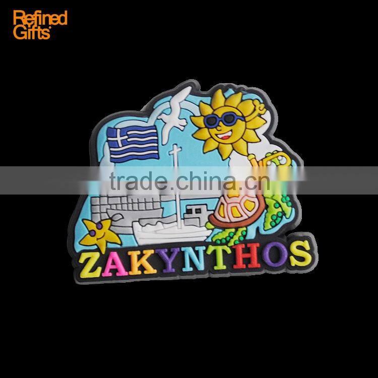 Crete Beach PVC Rubber Magnets Soft 3D Fridge Magnets OEM Menufacture ECO-friendly